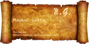 Maskal Gitta névjegykártya
